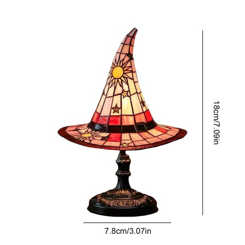 Stained glass witch - glass, lamp