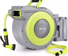 Bietor 40M Wall Mounted Retractable Garden Hose Reel with 9-Mode Nozzle & Lock