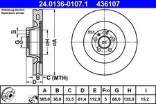 2x Brake disc Vented