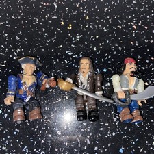 Mega Bloks Pirates Caribbean Minifigures x3 Lot Rare with Accessories 