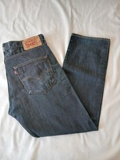 Levi 501 xx Big E Jeans 34x32, Mens Straight Leg, Blue Used, Lightly Distressed.