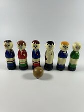 vintage Six Nations Rugby The Hero mfg handmade wooden skittles  pub  game 