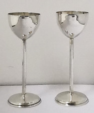Pair Of 1920s Solid Silver Liqueur  Goblets