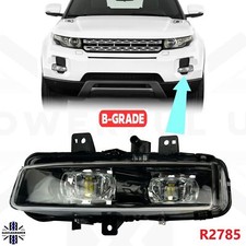 Front Left LED Fog Light Lamp Black for Range Rover Evoque 2011-15 LH Nearside
