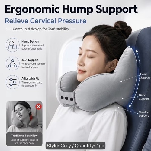 Inflatable travel neck pillow - travel,