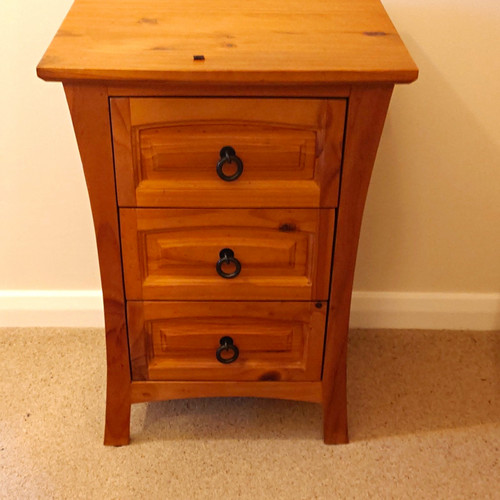 Oak bedside table with - oak,