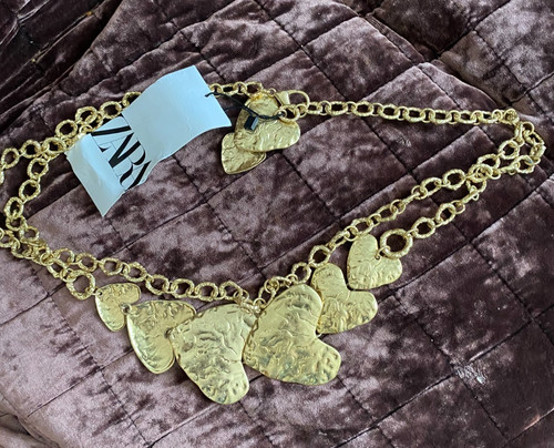 Zara gold heart belt - heart,