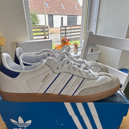 Adidas samba white blue rubber - samba,