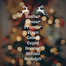 Large reindeer names stencil - large,