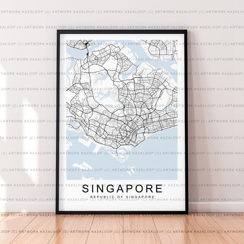 Singapore map poster - singapore, print