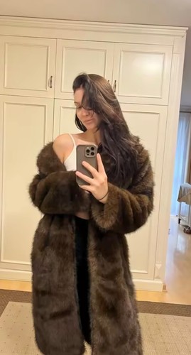 New faux fur coat big - , 12-14