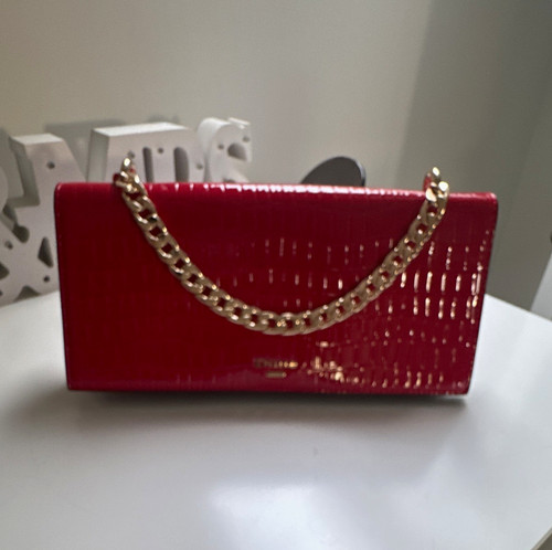 Dune red patent faux leather - red,
