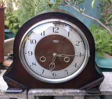 Vintage Smiths Art Deco Enfield 8 Day Striking Manel Clock Good Working Order 