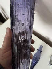 Vintage  Purple  Conical Wax Drip Bamboo Empoli Decanter Genie Bottle RARE F