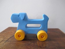 Vintage plastic push along dog toy made by Smer.
