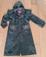 Dickies Rain Dance Beaufort Mens Wax Style Long Jacket Coat Green Size Large 