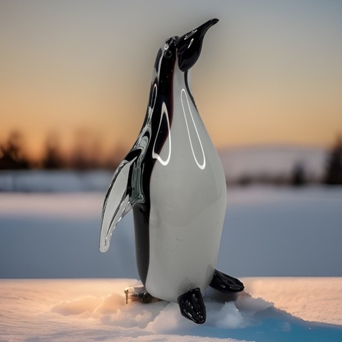 Large art glass penguin very - art,