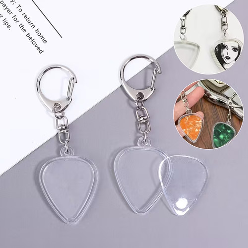 Guitar pick holder keychain - guitar,