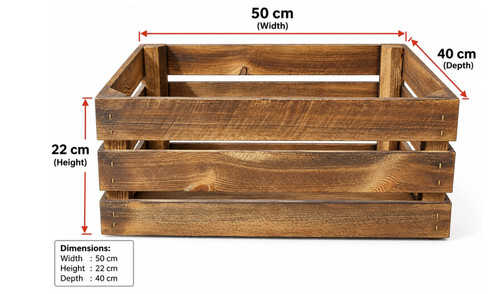 Rustic wooden storage crate - storage,