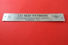 Lex Mead, ROLLS ROYCE BENTLEY DISTRIBUTOR, Suppliers Sill Plate (23X)