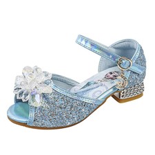 Kids Elsa Princess Shoes Girls Party Sequins Crystal Glitter Fancy Dress Sandals
