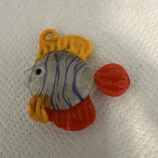 Small Art Glass Multi-coloured Angel Fish - for Hanging / Display