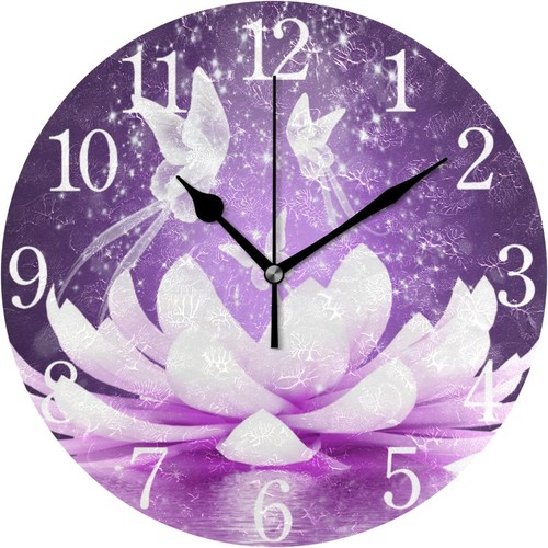 Purple flower wall clock for - flower,