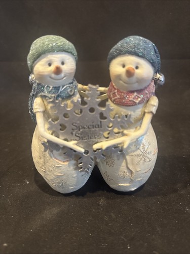 Birch hearts snowman figurines - birch,