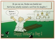 Personalised Bowled Over Bowls Theme Father`s Day Card - Gorgeous !