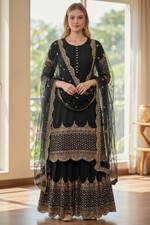 Palazzo Salwar Kameez Black