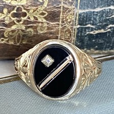 Gents 9ct Gold & Onyx  &