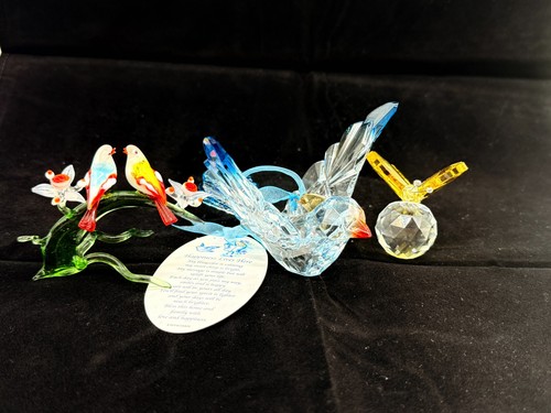 Bird glass ornaments joblot - ornaments,