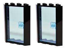 😀 LEGO 2x CORNER doors and frames for Police 4x4x6 Black Transparent Blue A