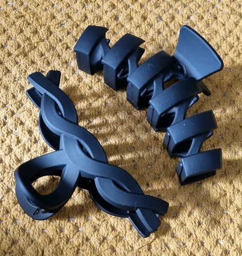 Black matte hair - hair, clips