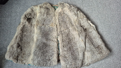 Vintage grey rabbit fur - rabbit, cape