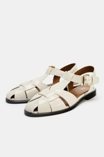  Zara Sandals Ivory Cream Cage