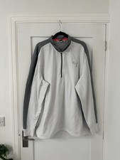 Men’s pwrwarm white grey Puma 1/4 zip pullover golf top jacket - size uk 3XL