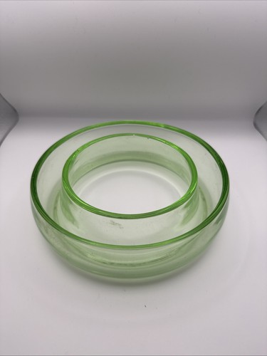 Art deco green vaseline glass - art,