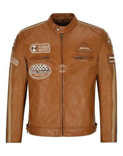 Sizma mens leather jacket - leather,