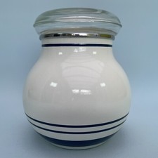 Vintage Ikea Enamel Storage Jar/Canister - Glass Lid Retro Kitchen