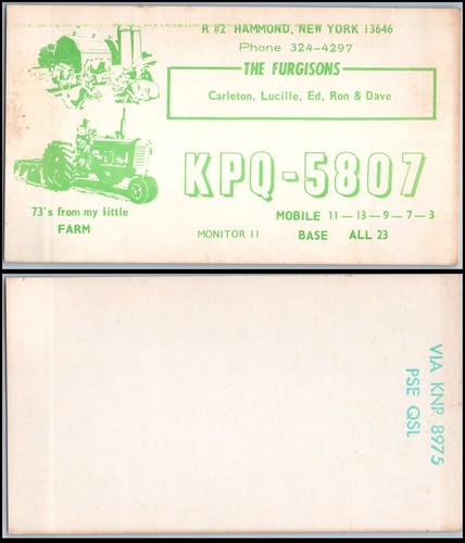 Qsl card kpq 5807 ham - ham, radio