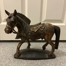 Vintage hand carved wooden - carved,