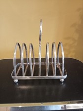 Antique Silver Plate Toast Rack, Six Slice.