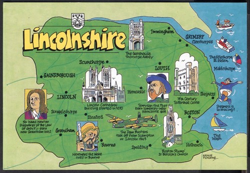 Pictorial map postcard - pictorial,