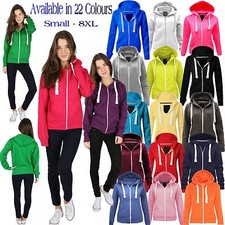 Ladies Fleece PLAIN ZIP HOODIE