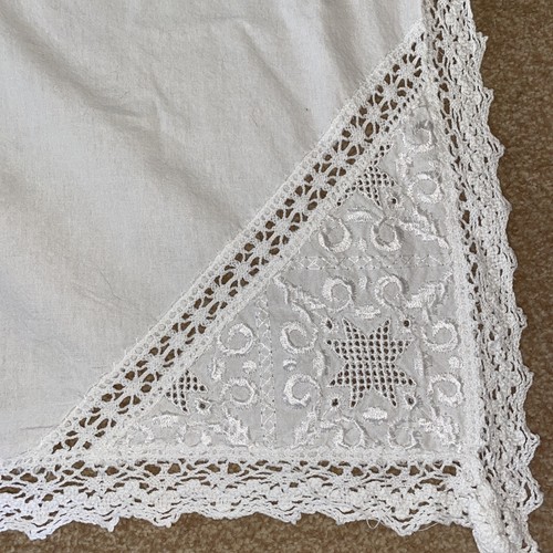 White lace cotton vintage - white,