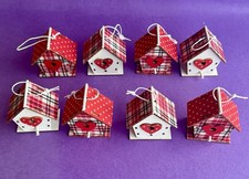 Wooden Bird House Christmas Tree Decorations Hanging Ornaments