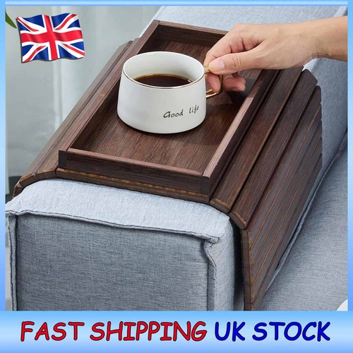 Foldable bamboo sofa arm tray - foldable,