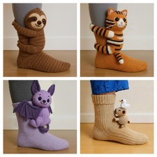 3D Cute Animals Socks Knitted Animal Pattern Floor Socks Unisex Funny Winter NEW