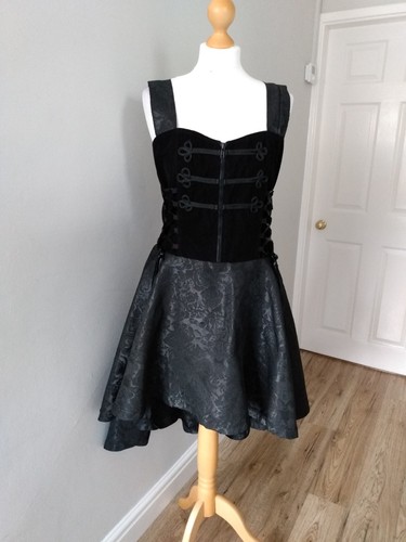 Black velvet dress corset - black, zip